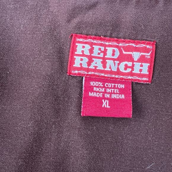 Red Ranch men’s size XL cotton brown, work shirt with snaps - Picture 8 of 8